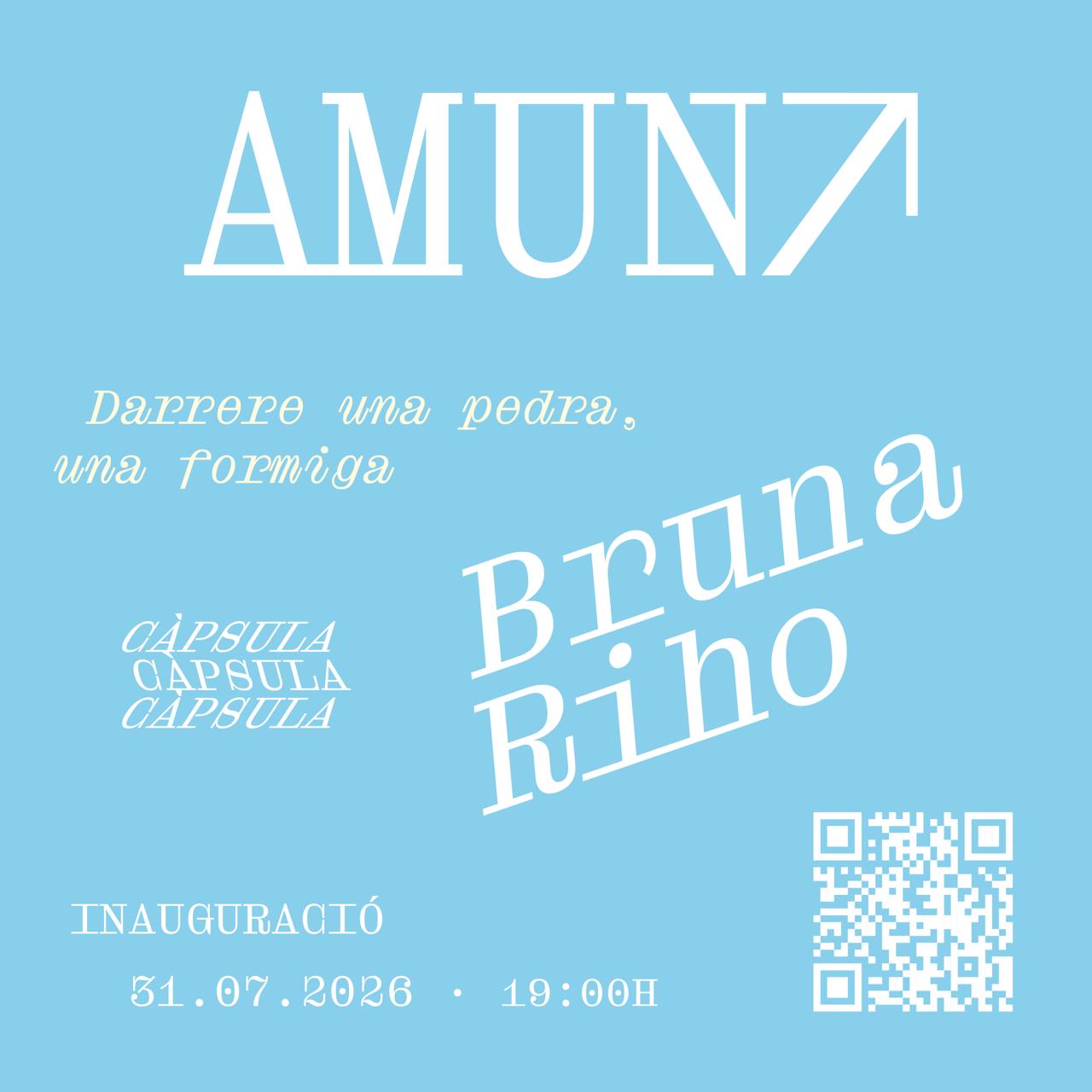 Cartell de la inauguració Amunt, de Bruna Rino, a Tramuntana Pigment Gallery